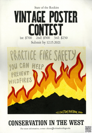 Letterpress vintage poster Yellowstone